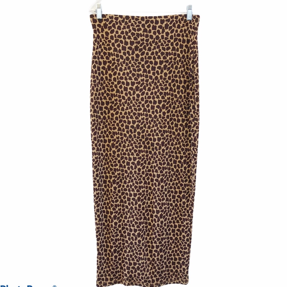 CACHE Leopard Print Maxi Skirt SZ M
